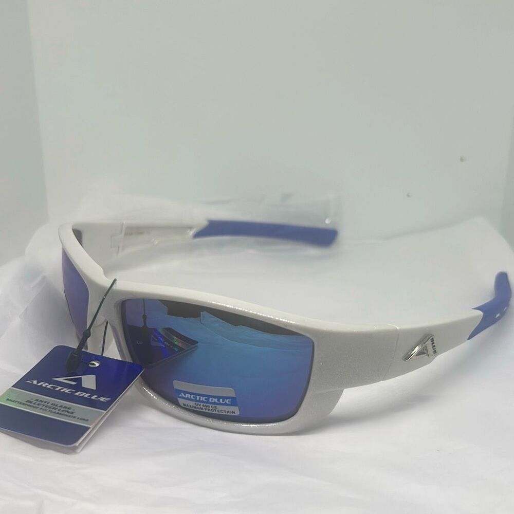 Arctic Blue Wraparound Sports Sunglasses – UV Protection